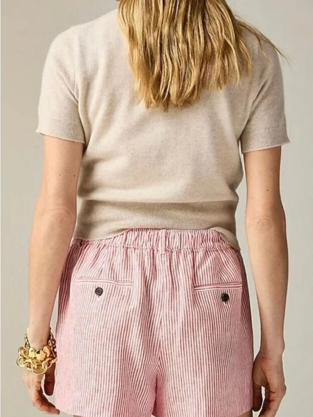 J. Crew Linen Harbor Shorts in Red Stripe Size XS
